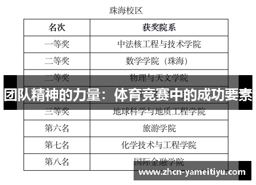 团队精神的力量：体育竞赛中的成功要素